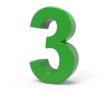 3d green number 3 스톡 일러스트