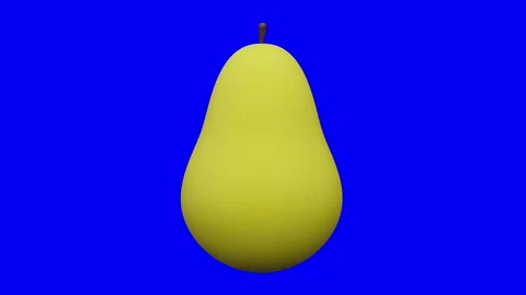 3D Green Pear Looping Animation Rotating on Blue Screen, High Quality Pyrus Frui Stock Footage 344554751