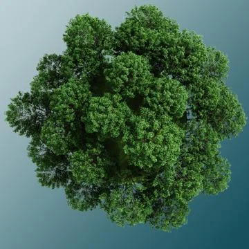 3d green planet full of trees, concept Stock Illustration