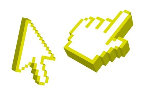 3d green pointer cursors isolated over white background. vector Stock Illustration