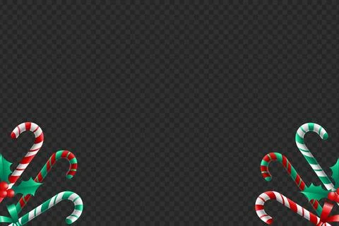 3d green red candy canes frame v2 Stock Illustration