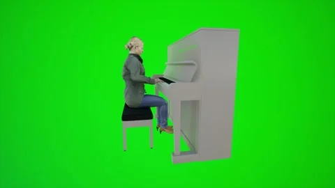 3d green screen the actor playing the piano in European bars from side angle 스톡 동영상 252653179