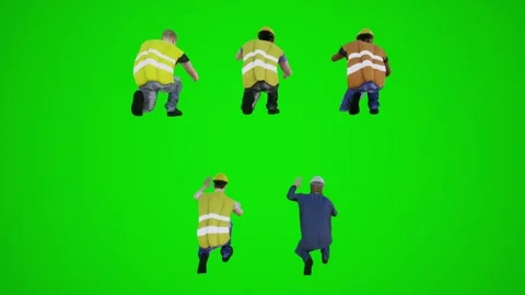 3d green screen construction workers measuring to fix something from the back 스톡 동영상 252653651