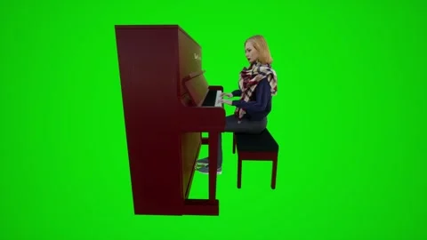 3d green screen doctor dancer playing piano in Asian bars from side angle Stock-Footage 252653308