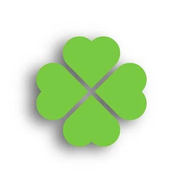 3D green shamrock with shadow Stock Illustration