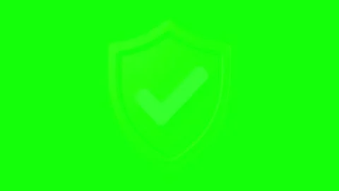 3D Green Shield with White Check Mark on Green Screen for Security Stock Footage 346297248