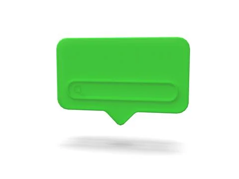 3D Green SMS Bubble Text Icon – Communication Symbol Stock Illustration