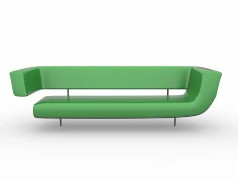 3d green sofa isolated on white Stock Illustration