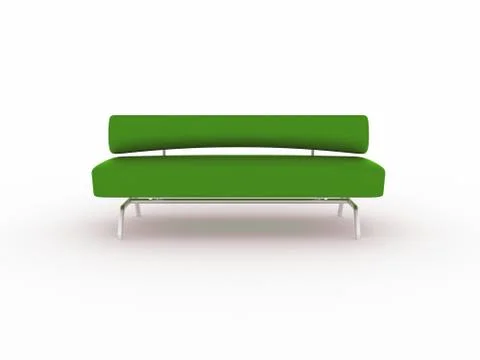 3d green sofa isolated on white Stock Illustration