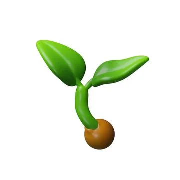 3d green sprout. Stock Illustration