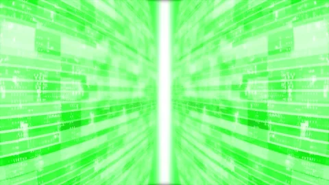 3D green striped box pattern moving technology 3d cyberspace Stock Footage 272438104