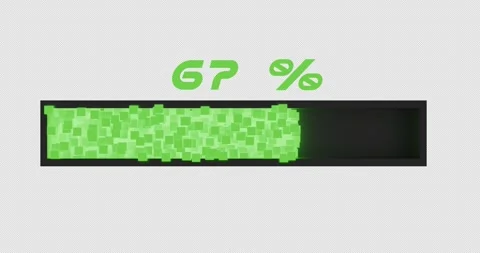 3D Green Success Upload Progress Bar Loading Loop - Alpha Channel 4K Stock Footage 322108288