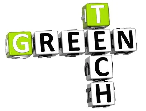 3d green tech crossword Illustrazione stock