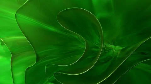 3D green translucent abstract wave wallpaper background. Shiny curved organ.. イラスト素材