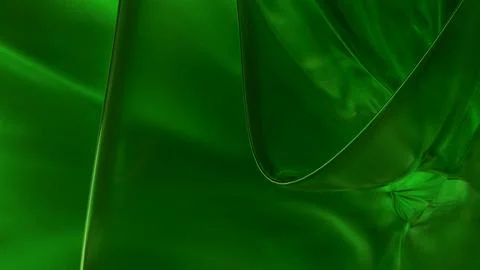 3D green translucent abstract wave wallpaper background. Shiny curved organ.. Stockillustratie