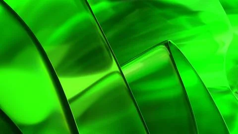 3D green translucent abstract wave wallpaper background. Shiny curved organ.. イラスト素材