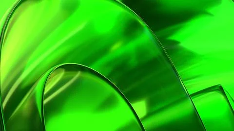 3D green translucent abstract wave wallpaper background. Shiny curved organ.. Illustrazione stock