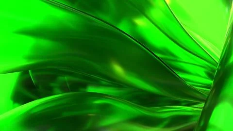 3D green translucent abstract wave wallpaper background. Shiny curved organ.. Stockillustratie
