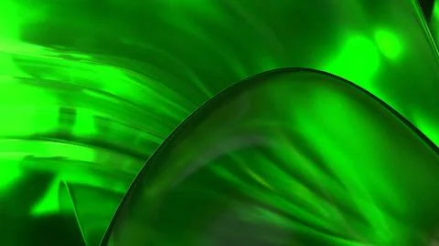 3D green translucent abstract wave wallpaper background. Shiny curved organ.. Stock-Illustration