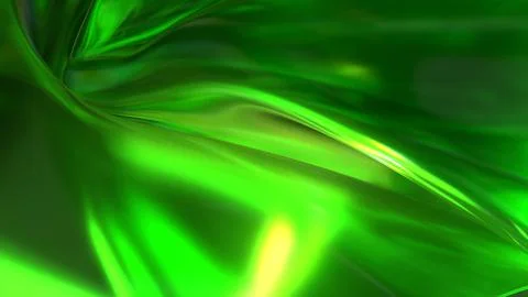 3D green translucent abstract wave wallpaper background. Shiny curved organ.. Stock-Illustration
