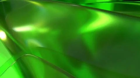 3D green translucent abstract wave wallpaper background. Shiny curved organ.. Illustrazione stock