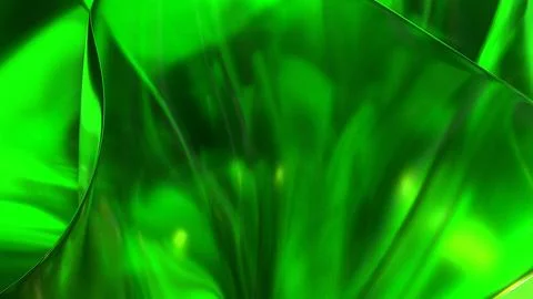 3D green translucent abstract wave wallpaper background. Shiny curved organ.. Stock-Illustration