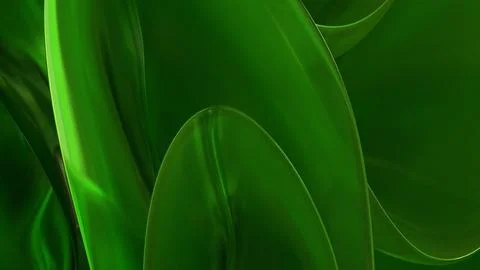 3D green translucent abstract wave wallpaper background. Shiny curved organ.. Stockillustratie