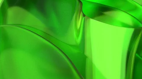3D green translucent abstract wave wallpaper background. Shiny curved organ.. Illustrazione stock