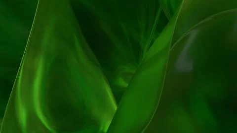 3D green translucent abstract wave wallpaper background. Shiny curved organ.. Stockillustratie