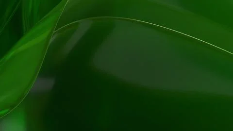 3D green translucent abstract wave wallpaper background. Shiny curved organ.. Illustrazione stock