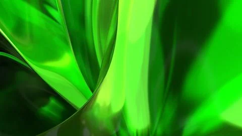 3D green translucent abstract wave wallpaper background. Shiny curved organ.. Illustrazione stock