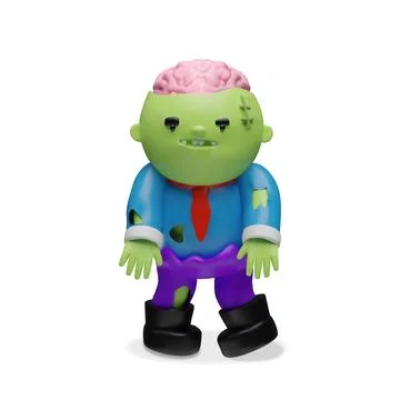 3D green zombie Stock Illustration