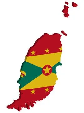 3D Grenada map flag Vector illustration eps 10 Illustrazione stock