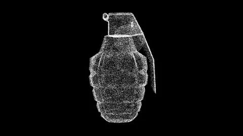 3D grenade on black background. War concept. Business advertising backdrop... Stock Illustration