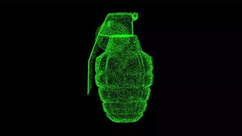 3D grenade on black background. War concept. Business advertising backdrop... Stock Illustration