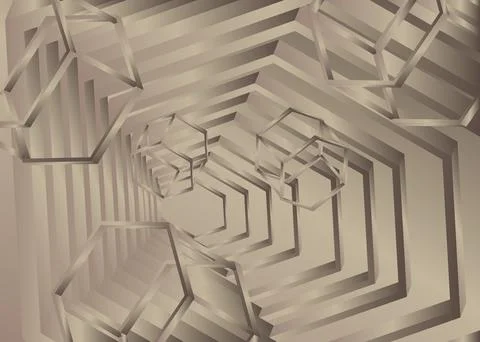 3D grey background wallpaper with gradient geometric polygon shapes. Vector.. Stock Illustration