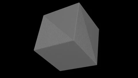 3D grey cube on black backdrop. White cube consists of thousands of small bal Illustrazione stock