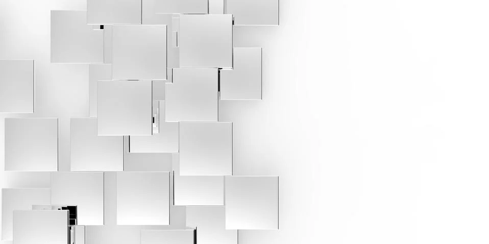 3D grey gray plane Cubes groupd stairs puzzle isolated on white background Stock Illustration