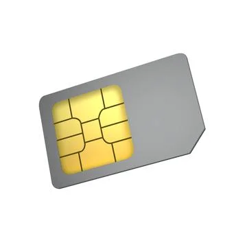 3D grey mobile phone sim card chip Stock Illustration
