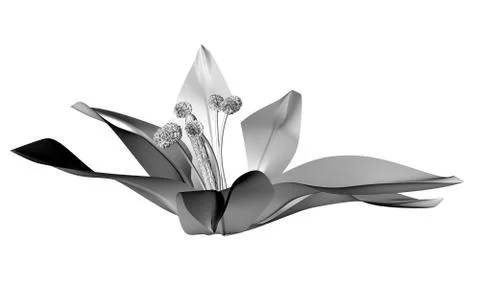 3d greyscale flower Stock Photos