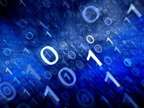 3D grid of big data binary code abstract background Illustrazione stock