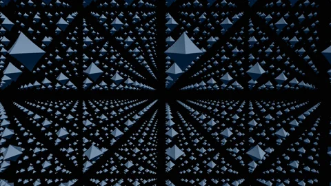 3d Grid Endless Room of Rhombus Diamonds Видео 143896841