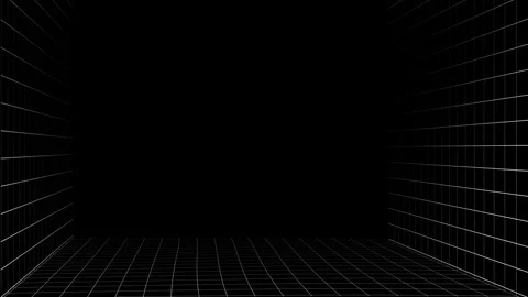 3D Grid Floor Loop Animation | 4K Tech &amp; Retro Digital Background Stock Footage 309472004