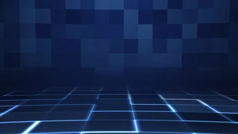 3D grid lines blue retro background loop animation, abstract futuristic retro Stock Footage 310048712