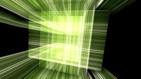 3d grid lines with light rays Stock Illustration