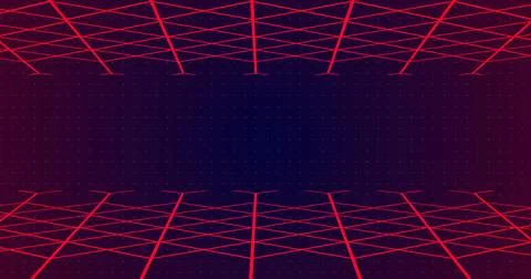 3D grid lines moving in a weird fashion technology big-data analysis bg. Mo.. Illustrazione stock