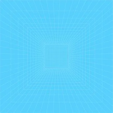 3d grid room in perspective. Wireframe laser grid. Stock Illustration