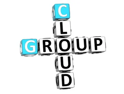 3d group cloud crossword 스톡 일러스트