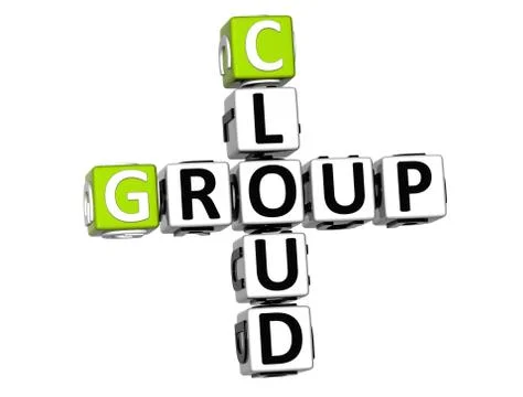 3d group cloud crossword Stock Illustration