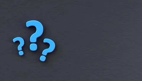 3d group of question marks on a black wall Stock Illustration